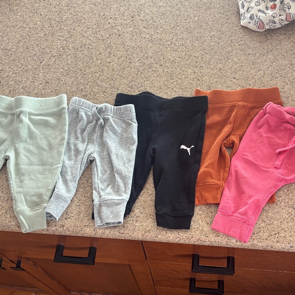 Puma Kids Black Joggers with White Logo